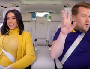 Cardi B aprendió a manejar en el Carpool Karaoke