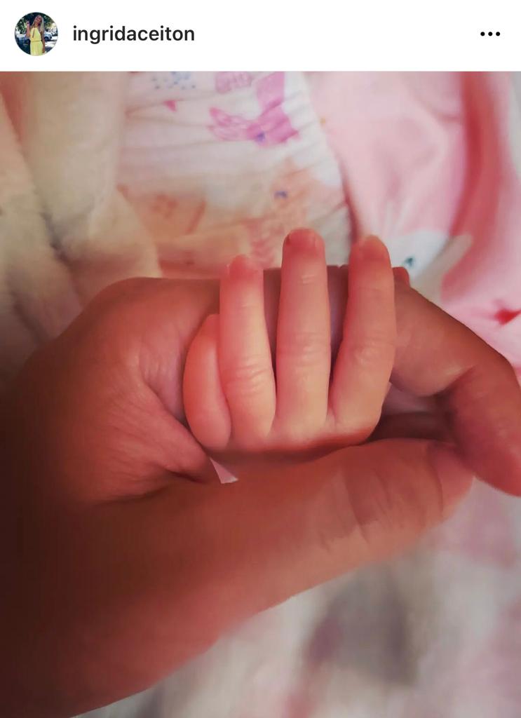 Ingrid Aceitón anuncia nacimiento de su hija con tierna postal