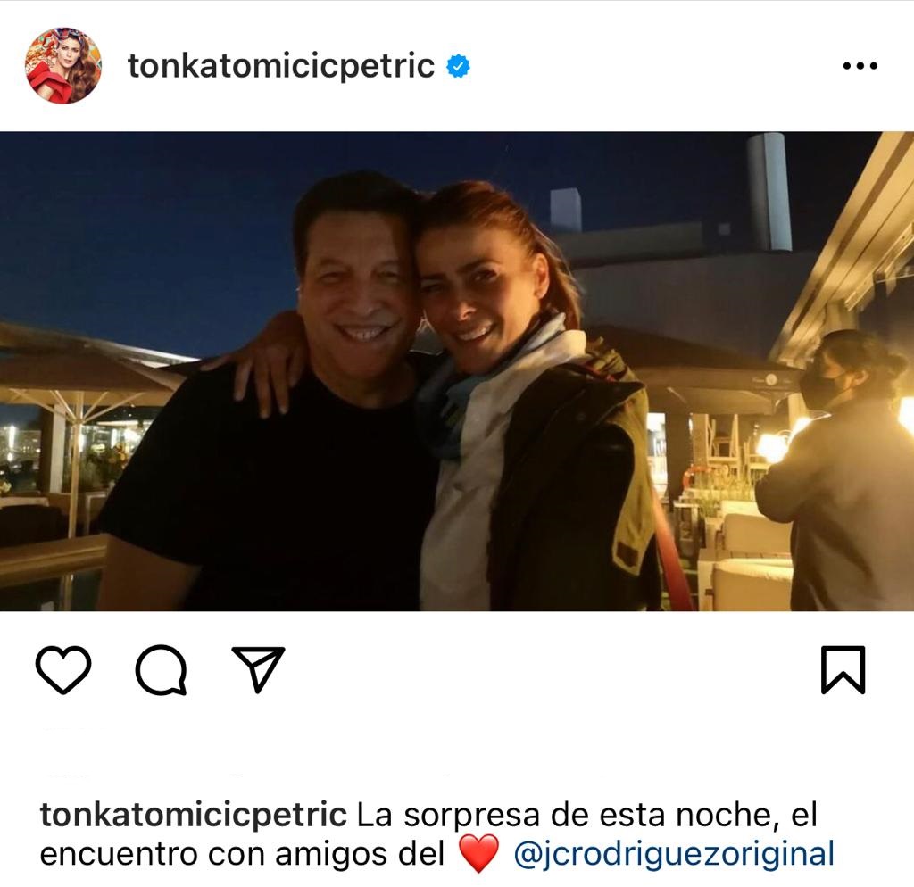 El reencuentro de Tonka Tomicic y JC Rodríguez fuera de la TV