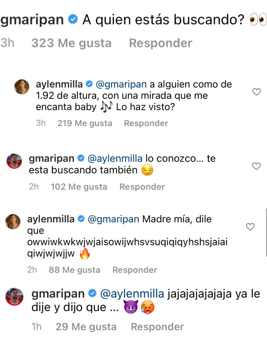 Guillermo Maripán deja coqueto comentario en foto de Aylén Milla