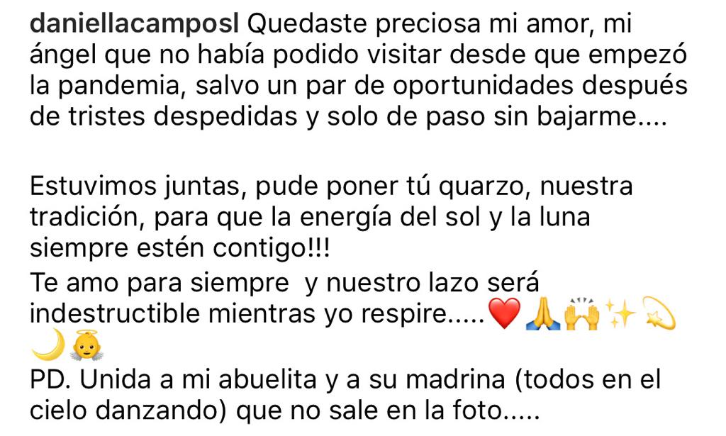 Daniella Campos recuerda a Florencia, su hija fallecida