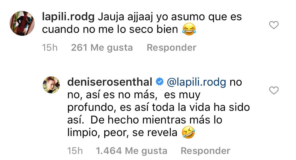 Denise Rosenthal sorprende con confesión sobre su cuerpo