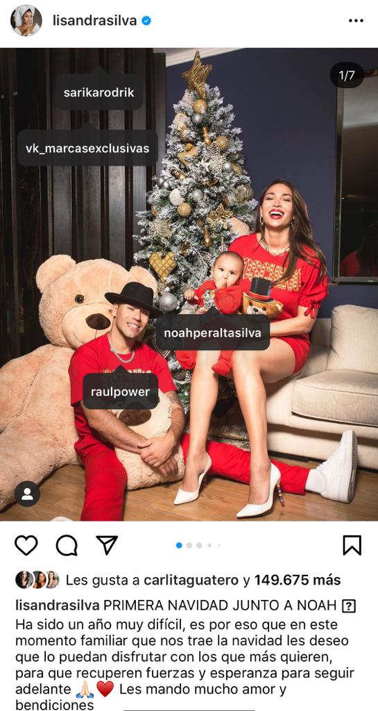 Hijo de Lisandra Silva y Raúl Peralta ya tiene Instagram