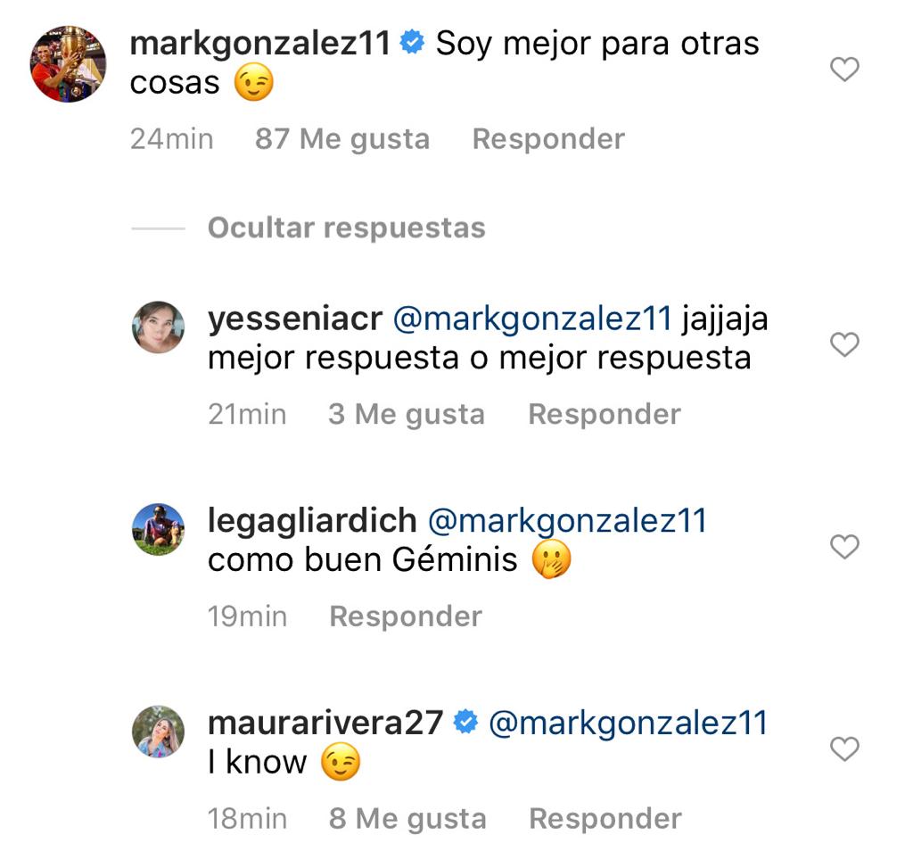 La coqueta reacción de Mark González ante crítica de Maura Rivera