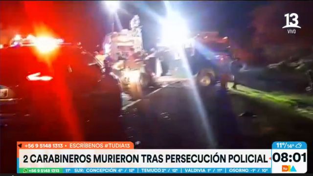 Dos carabineros fallecieron tras persecución policial