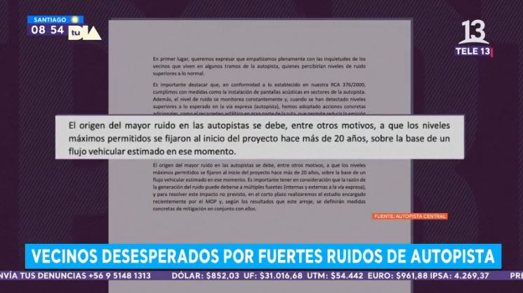 Vecinos de Autopista Central en pie de guerra por constantes ruidos