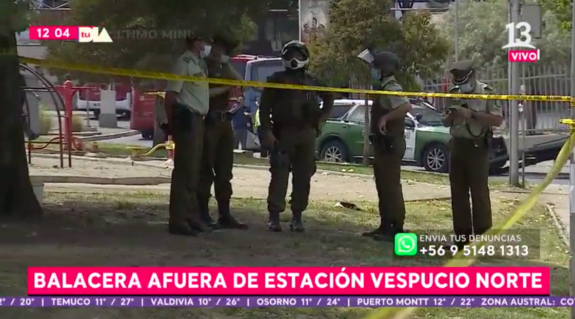 Balacera afuera de estación de metro Vespucio Norte