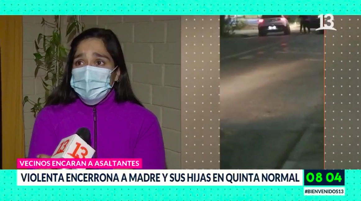 Violenta encerrona a madre y sus hijas en Quinta Normal