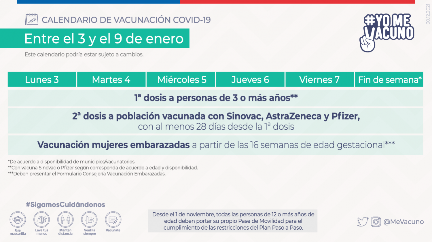 Calendario de vacunación