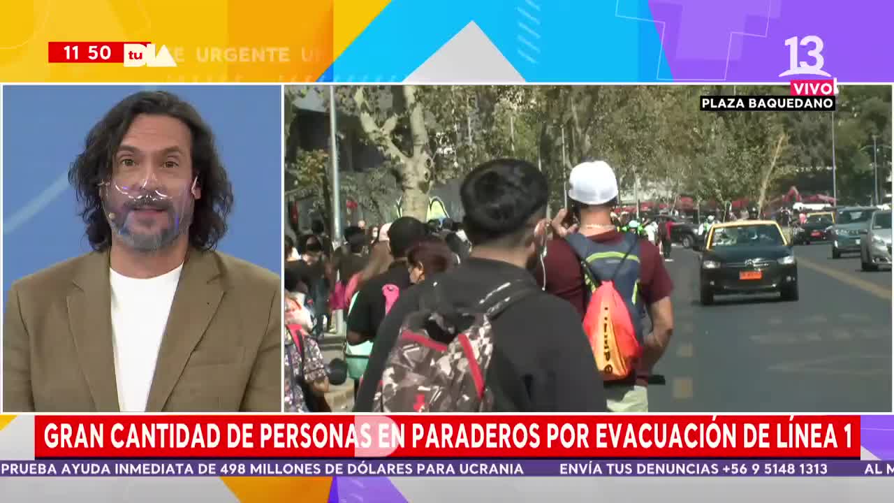 Corte en Línea 1 del Metro genera grandes aglomeraciones en centro de Santiago