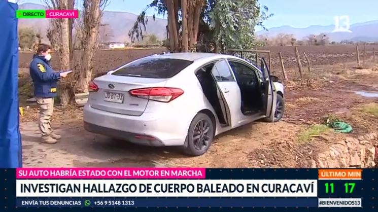 Investigan hallazgo de cuerpo baleado en Curacaví