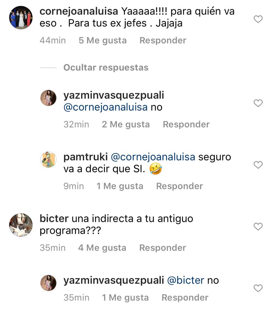 Acusan a Yazmín Vásquez de atacar a su ex programa en foto