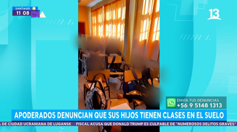 Indignante: Apoderados denuncian que sus hijos tienen clases en el suelo