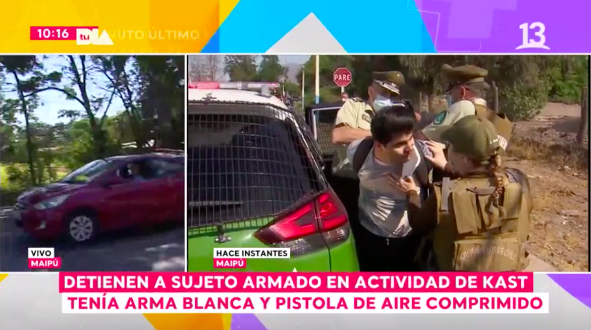 Detienen a sujeto armado en actividad de José Antonio Kast