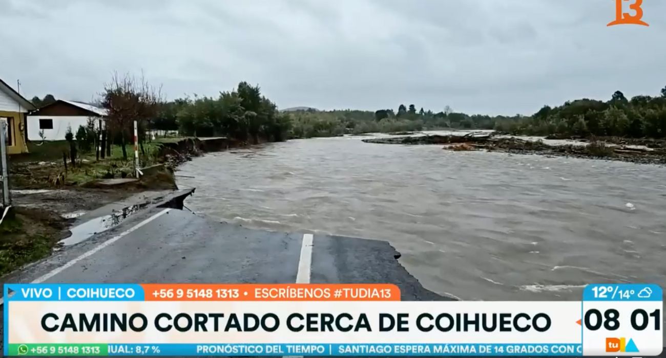 Río Niblinto, se llevó parte de un puente en Coihueco