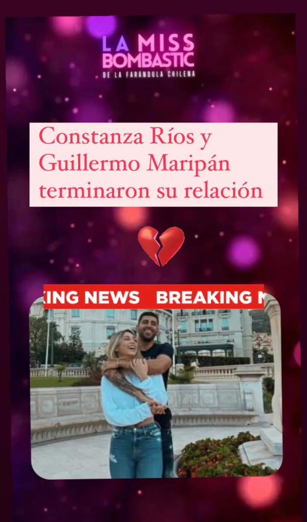 Revelan que Constanza Ríos y Guillermo Maripán terminaron