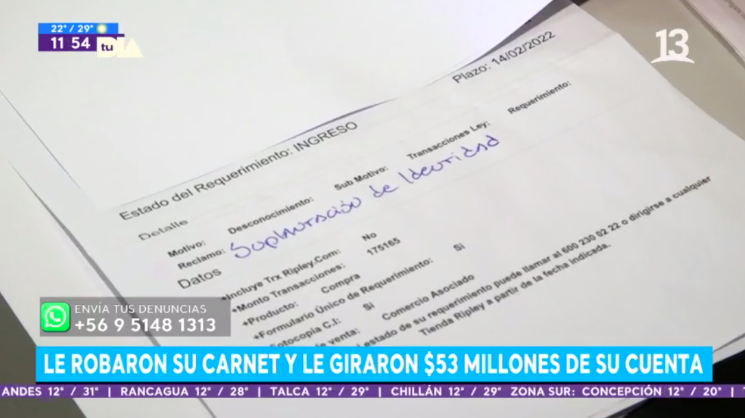 Mujer fue estafada por más de $50 millones tras robo de su carnet