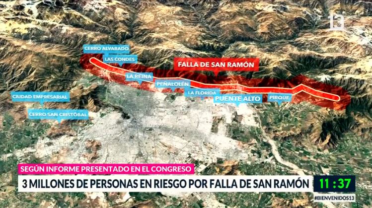 3 millones de personas en riesgo por falla de San Ramón