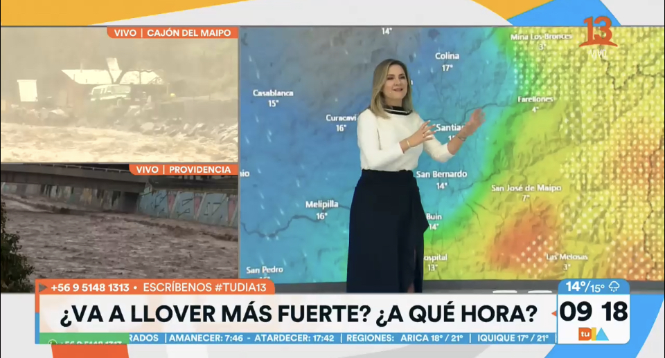 Sistema frontal: ¿A qué hora dejará de llover fuerte en Santiago?