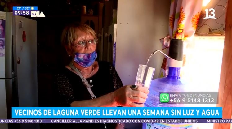 Vecinos de Laguna Verde llevan una semana sin luz y agua