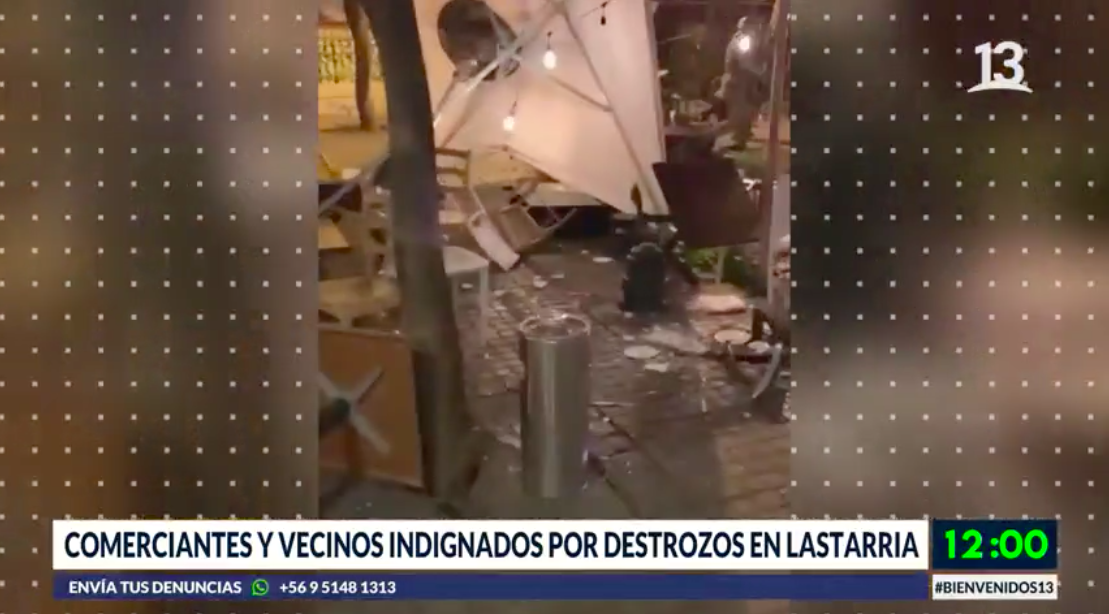 Comerciantes y vecinos indignados por destrozos en Lastarria