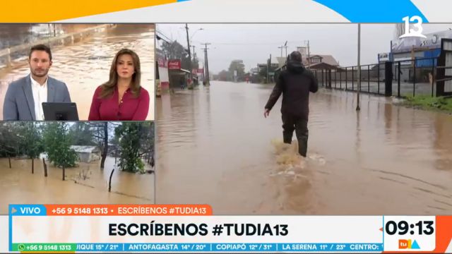 A José Luis Repenning se le cayeron los audífonos al agua en medio de intensas lluvias en Licantén