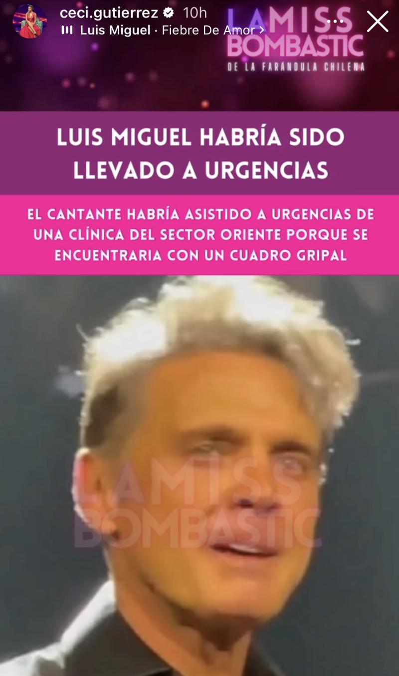 ¡LLegó a urgencias! Reportan que Luis Miguel atraviesa delicado estado de salud en Chile