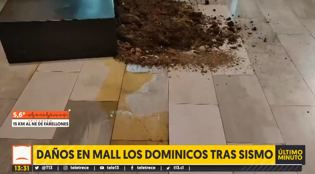 Destrozos en Mall Los Dominicos por sismo - Teletrece