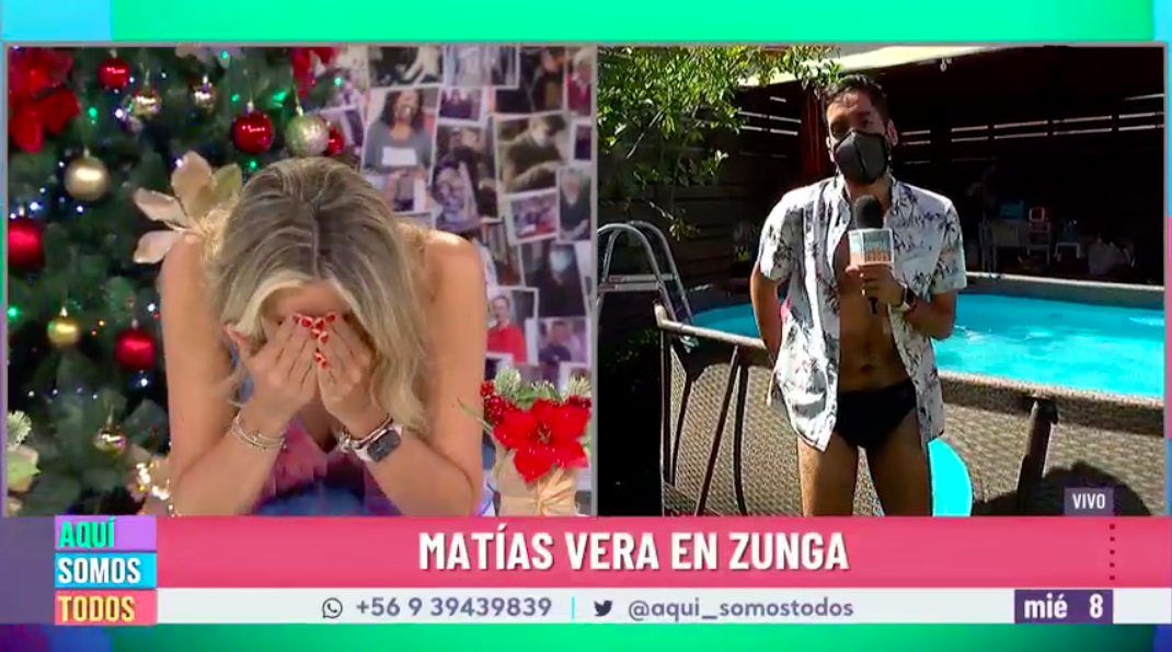 Periodista de “Aquí Somos Todos” sorprendió con osado traje de baño