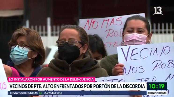 Vecinos de Puente Alto enfrentados por instalación de portón