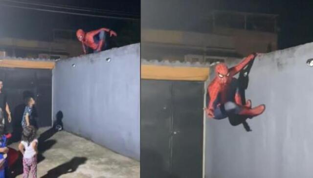 bicapa Predecesor a tiempo Es Spiderman! La sorprendente entrada del héroe arácnido en fiesta infantil  que es viral en TikTok