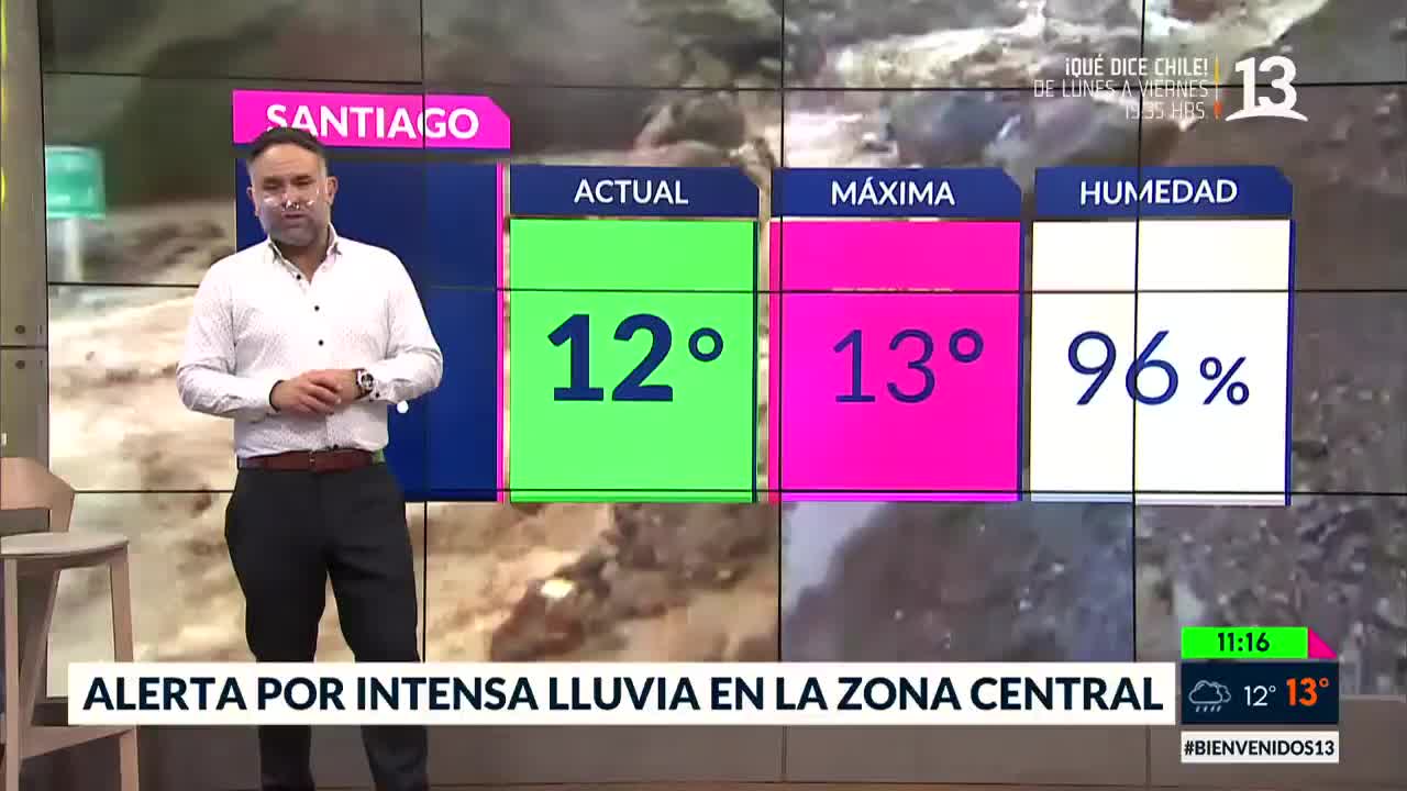 Alerta por intensa lluvia en la zona central