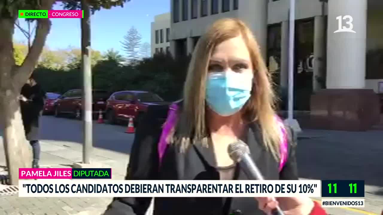 Pamela Jiles: “Todos los candidatos deberían transparentar el retiro de su 10%”