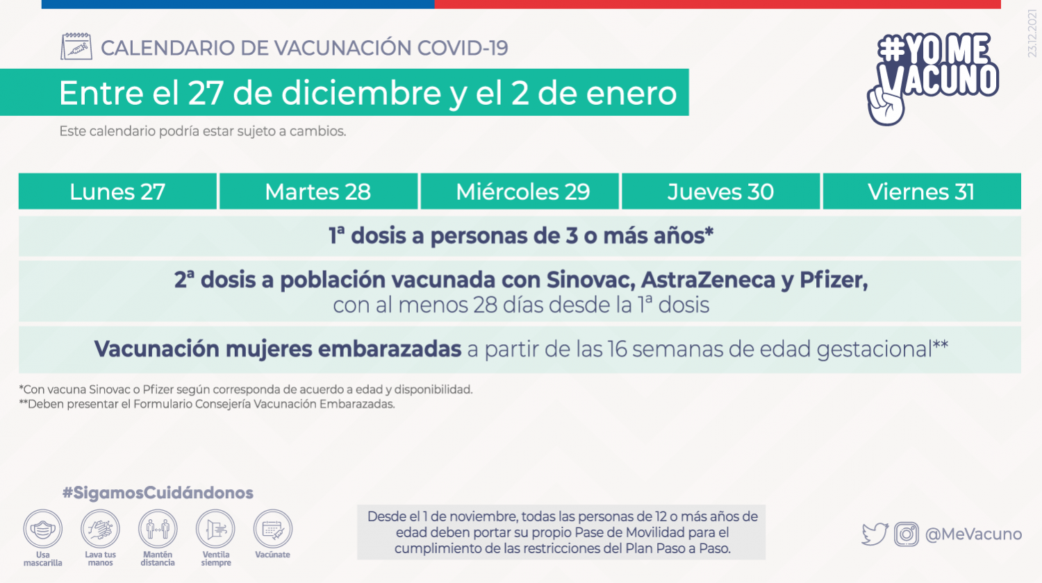 Calendario de vacunación