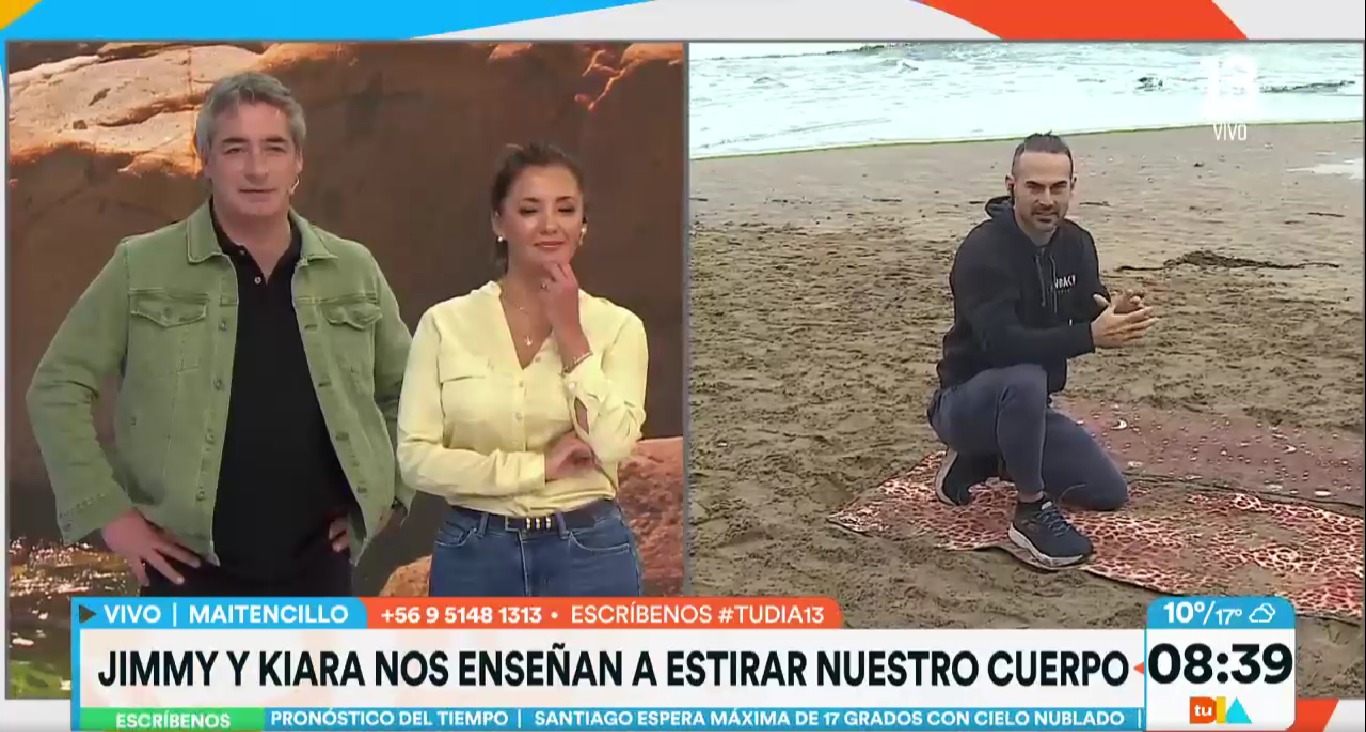 Jimmy soprendió en Tu Día al aparecer haciendo ejercicios en la playa