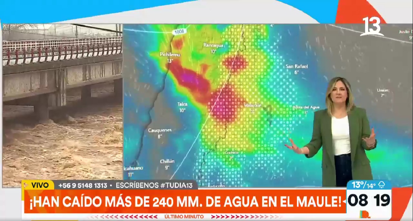 Han caído más de 240 milímetros de agua en el Maule