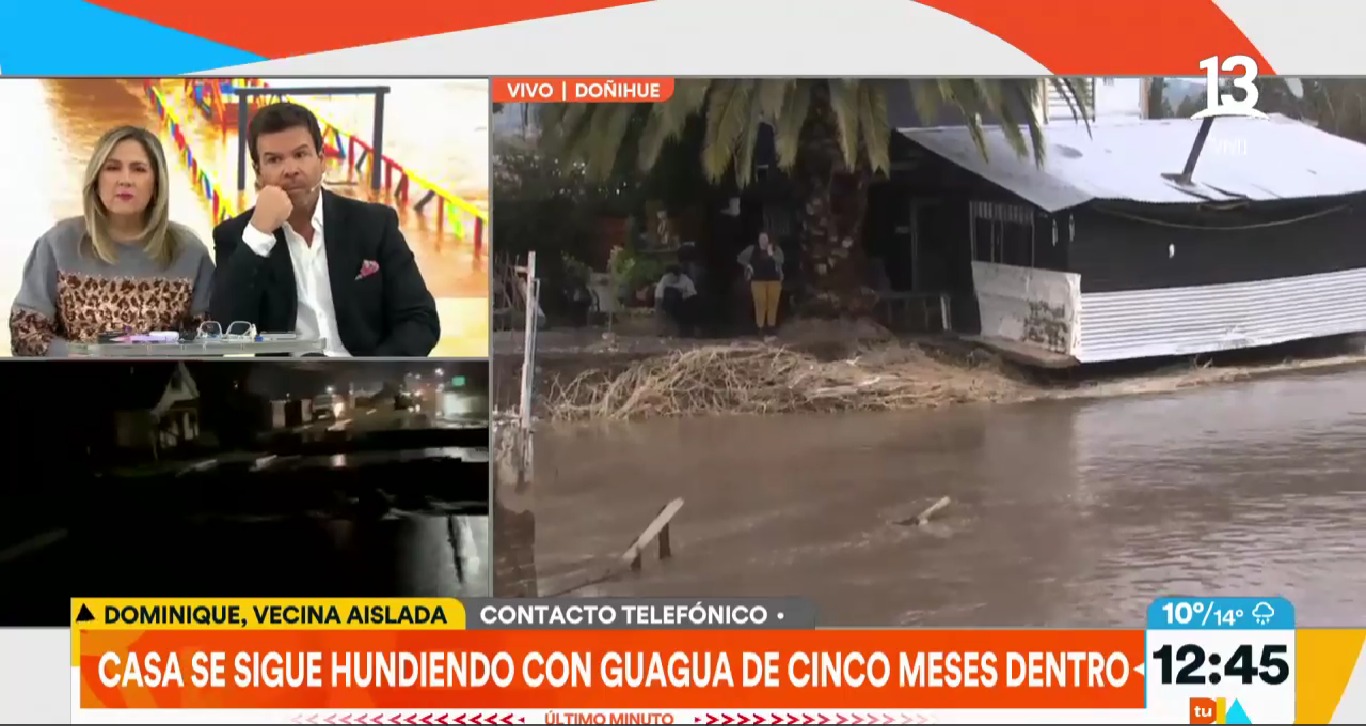 ¡La casa se está hundiendo! Madre y su bebé de cinco meses están atrapados en Doñihue