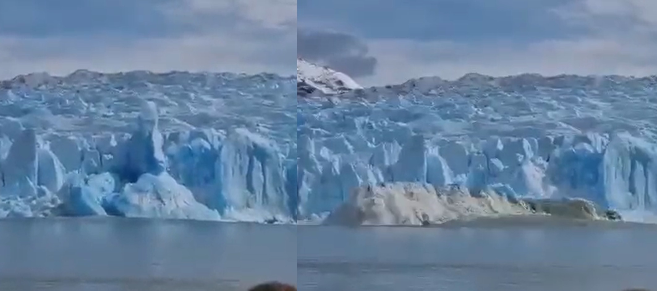 Desprendimiento de hielo del Glaciar Grey en Torres del Paine