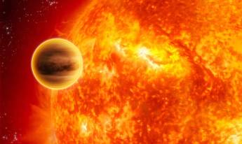 Sol y planeta ardiendo