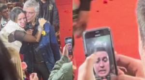 Abrió la cámara frontal: Alejandro Fernández besó a fan para la foto, pero su acompañante lo arruinó todo