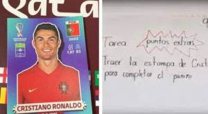 Profesora pide de tarea encontrar la figurita de Ronaldo para completar su álbum del mundial