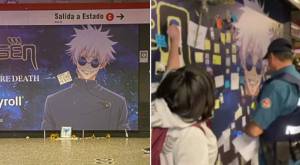 Fans de Jujutsu Kaisen levantaron altar a Satoru Gojo en Metro de Santiago