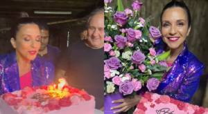 Karla Constant festejó su cumpleaños en "Tierra Brava": recibió flores y enorme torta