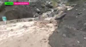 Lluvia inunda ruta a Embalse El Yeso