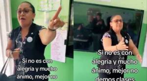 “Si no es con alegría, mejor no”: Profesora alegra a sus alumnos con baile improvisado antes de partir las clases 