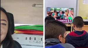 Se la jugó: Profesora compró televisores para que sus alumnos puedan ver el Mundial