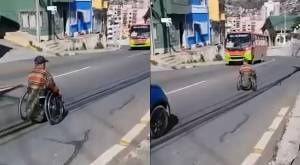 Polémica en Valparaíso por persona en silla de ruedas transitando entre vehículos