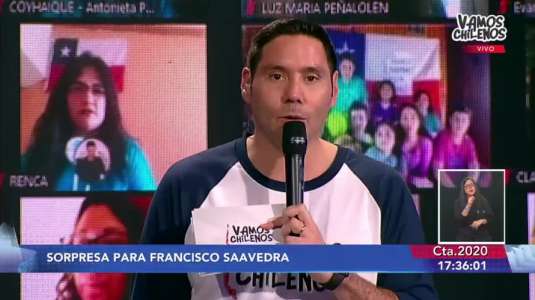Pancho Saavedra se emociona con saludo de su abuela en "Vamos Chilenos"