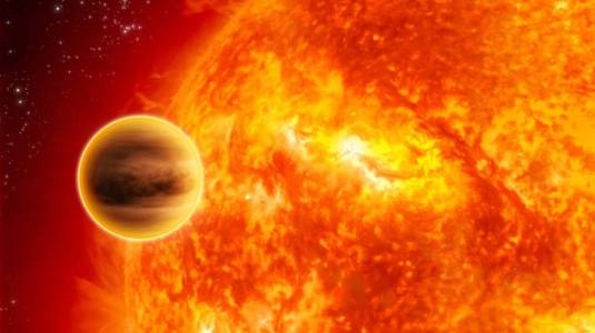 Sol y planeta ardiendo